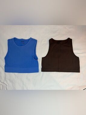 Women’s Ribbed Tank Top Bundle- Blue and Brown